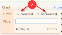 liste classement croissant/décroissant