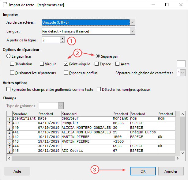 Export CSV